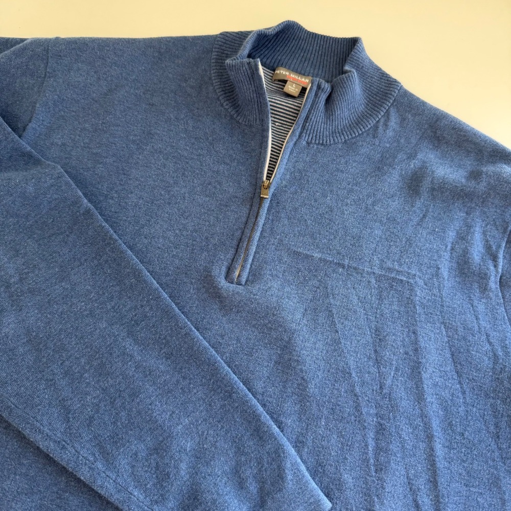 Peter Millar Crown Sport Navy‎ 1/4 Zip Pullover Jacket Men's Large golf